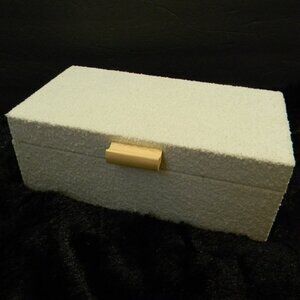 Trinket Decor Box Cream and Wood Texture Jewelry Remote Control
